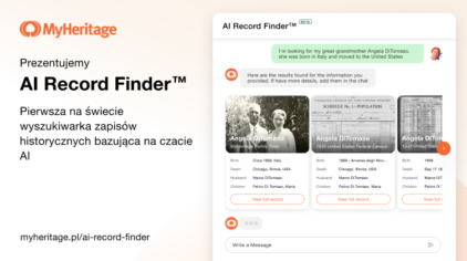 Przedstawiamy AI Record Finder™, pierwszą na świecie wyszukiwarkę rekordów historycznych opartą na czacie Al