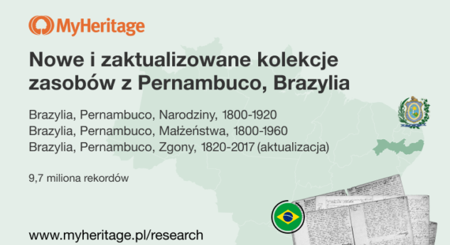 MyHeritage dodaje miliony wyjątkowych rekordów historycznych z Pernambuco, Brazylii