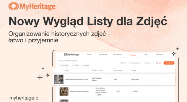 Nowy Widok Listy dla Zdjęć na MyHeritage