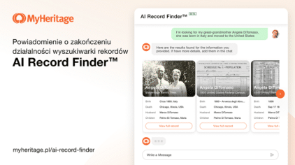 Powiadomienie o zakończeniu działalności wyszukiwarki rekordów AI Record Finder™