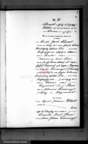 Akt ślubu z 1874 roku, USC w m. Morasko