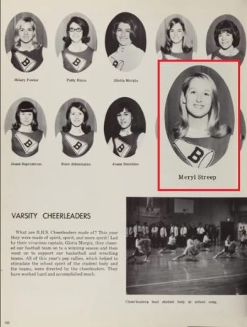 Zdjęcie Meryl Streep z rocznika szkolnego, Bernards High School, 1966.