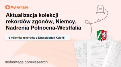 MyHeritage aktualizuje kolekcję Niemcy, Nadrenia Północna-Westfalia, Indeks zgonów 1874-1938 z 9 milionami rekordów