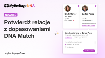 Nowość: Potwierdzaj pokrewieństwo ze swoimi dopasowaniami DNA na MyHeritage