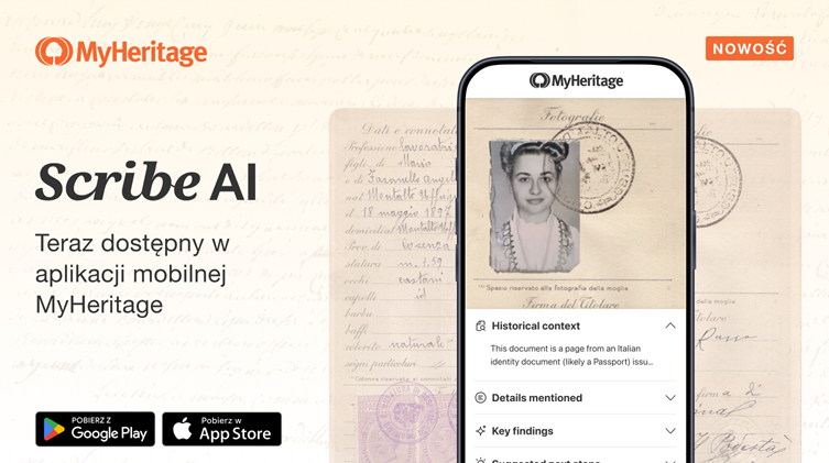 Scribe AI teraz dostępne również w aplikacji mobilnej MyHeritage