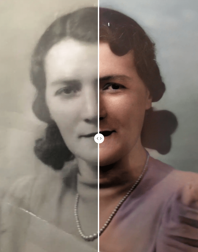 Babcia Petera, Elsie. Zdjęcie pokolorowane i ulepszone przez MyHeritage