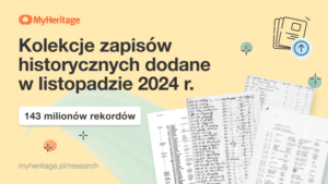 MyHeritage dodało 143 miliony zapisów historycznych w listopadzie 2024 roku