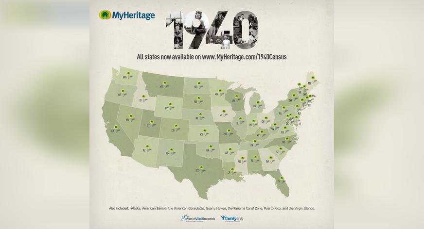 MyHeritage: Wszystkie skany Powszechnego Spisu Ludności USA z 1940 r. już dostępne!
