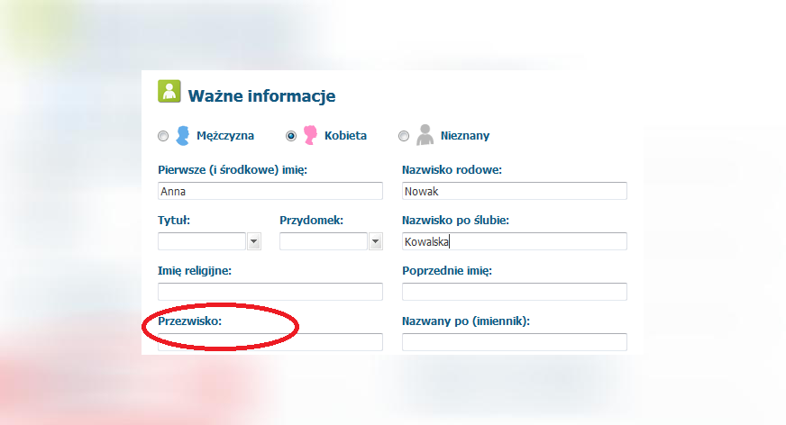 Co znajduje się obok imienia? Przezwiska i genealogia
