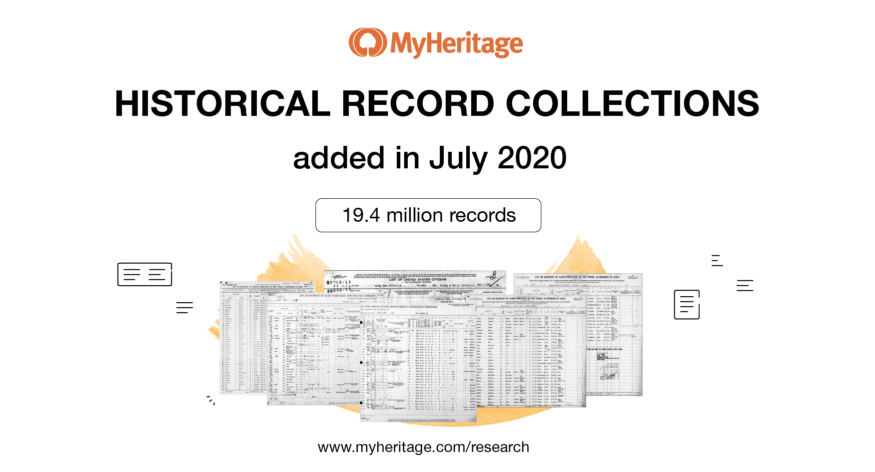 Te rekordy historyczne dodaliśmy do MyHeritage w lipcu!