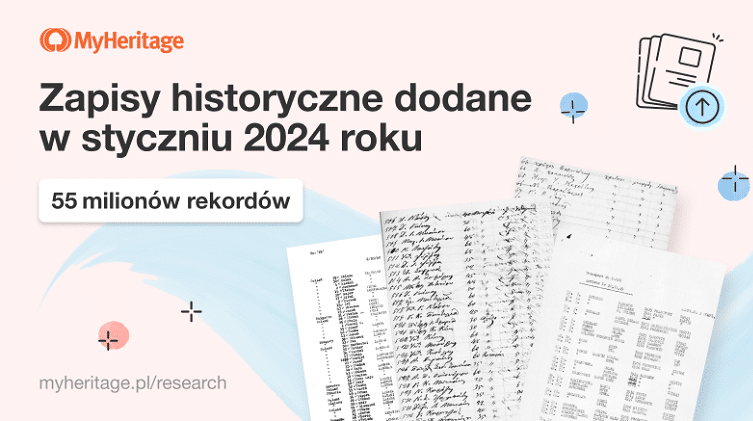 MyHeritage dodało 55 milionów zapisów historycznych w styczniu 2024 roku